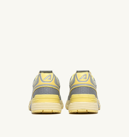 AUTRY Woman HYPERWAY SNEAKERS IN SILVER ASPARAGUS AND LEMON MERINGUE SYNTHETIC LEATHER AND MESH