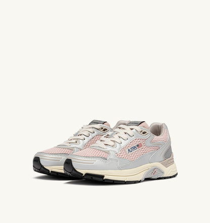 AUTRY Woman HYPERWAY SNEAKERS IN SILVER, POWDER AND FEATHER GRAY SYNTHETIC LEATHER AND MESH