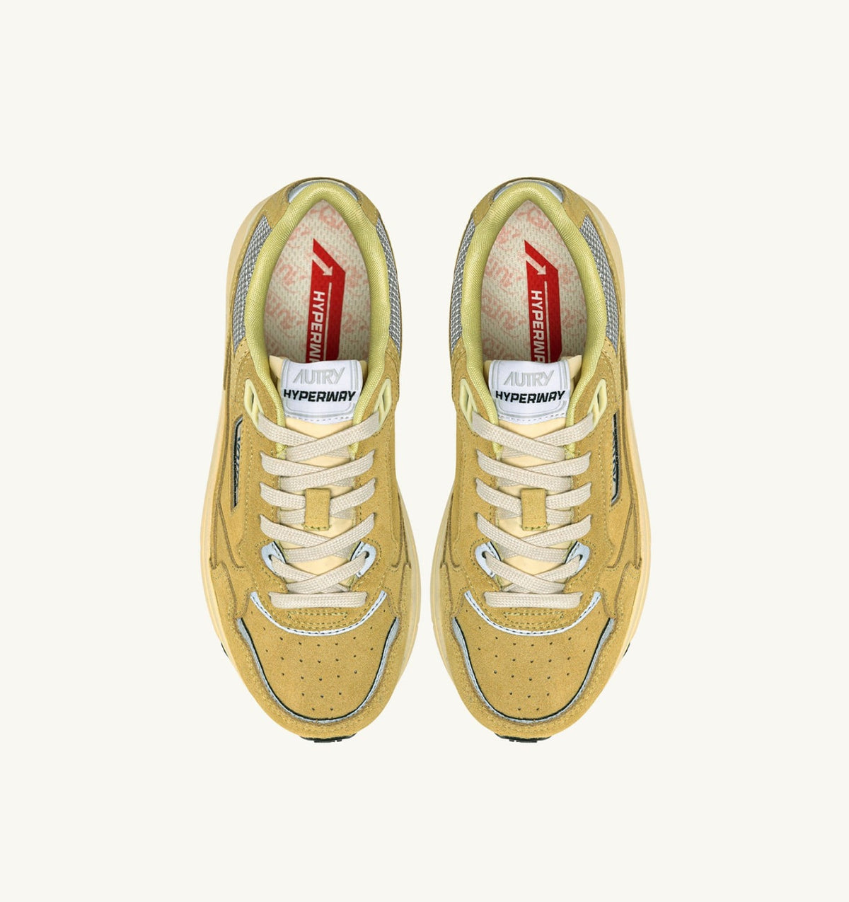 AUTRY Woman HYPERWAY SNEAKERS IN SOUTHERN MOSS AND SILVER MESH AND SUEDE