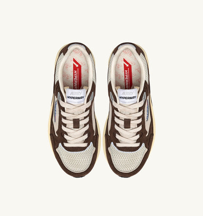 AUTRY Woman HYPERWAY SNEAKERS IN SAND AND BRICK RED MESH AND SUEDE