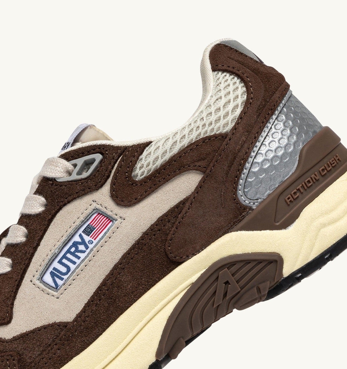 AUTRY Woman HYPERWAY SNEAKERS IN SAND AND BRICK RED MESH AND SUEDE