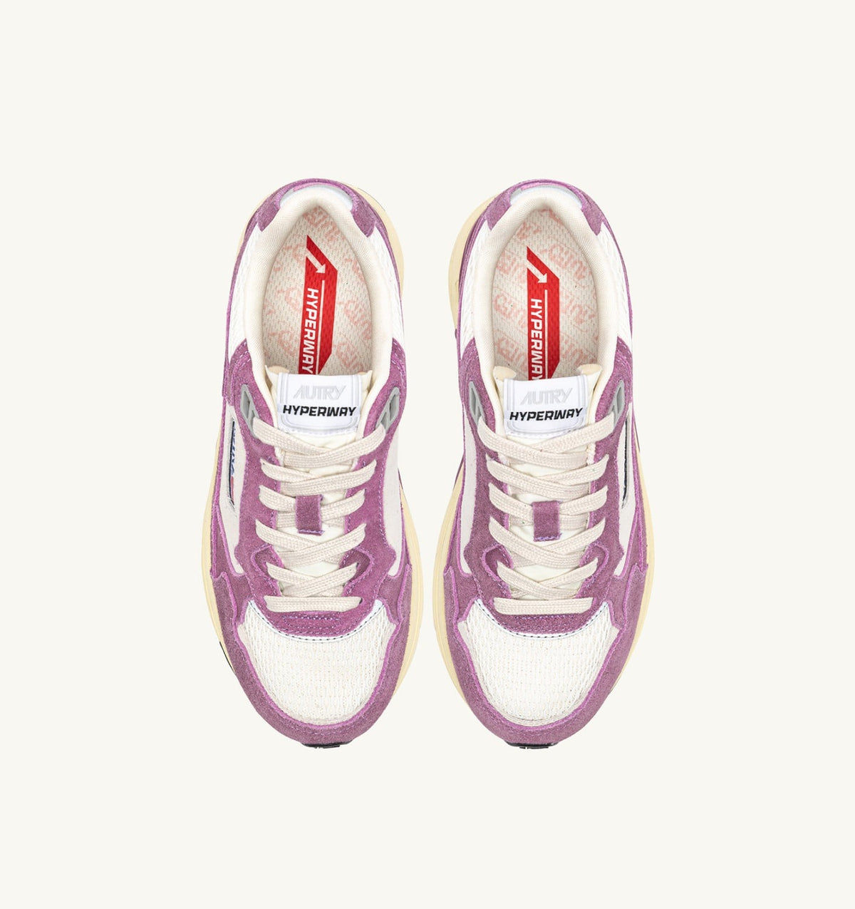AUTRY Woman HYPERWAY SNEAKERS IN SAND AND FIRENZE MESH AND SUEDE