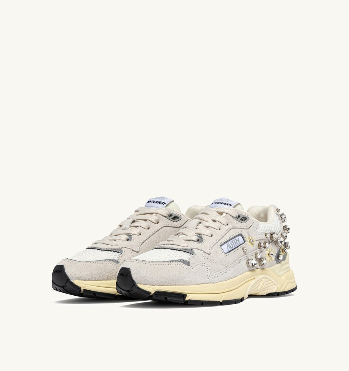 AUTRY Woman HYPERWAY SNEAKERS IN WHITE WITH DETAILS MESH AND SUEDE
