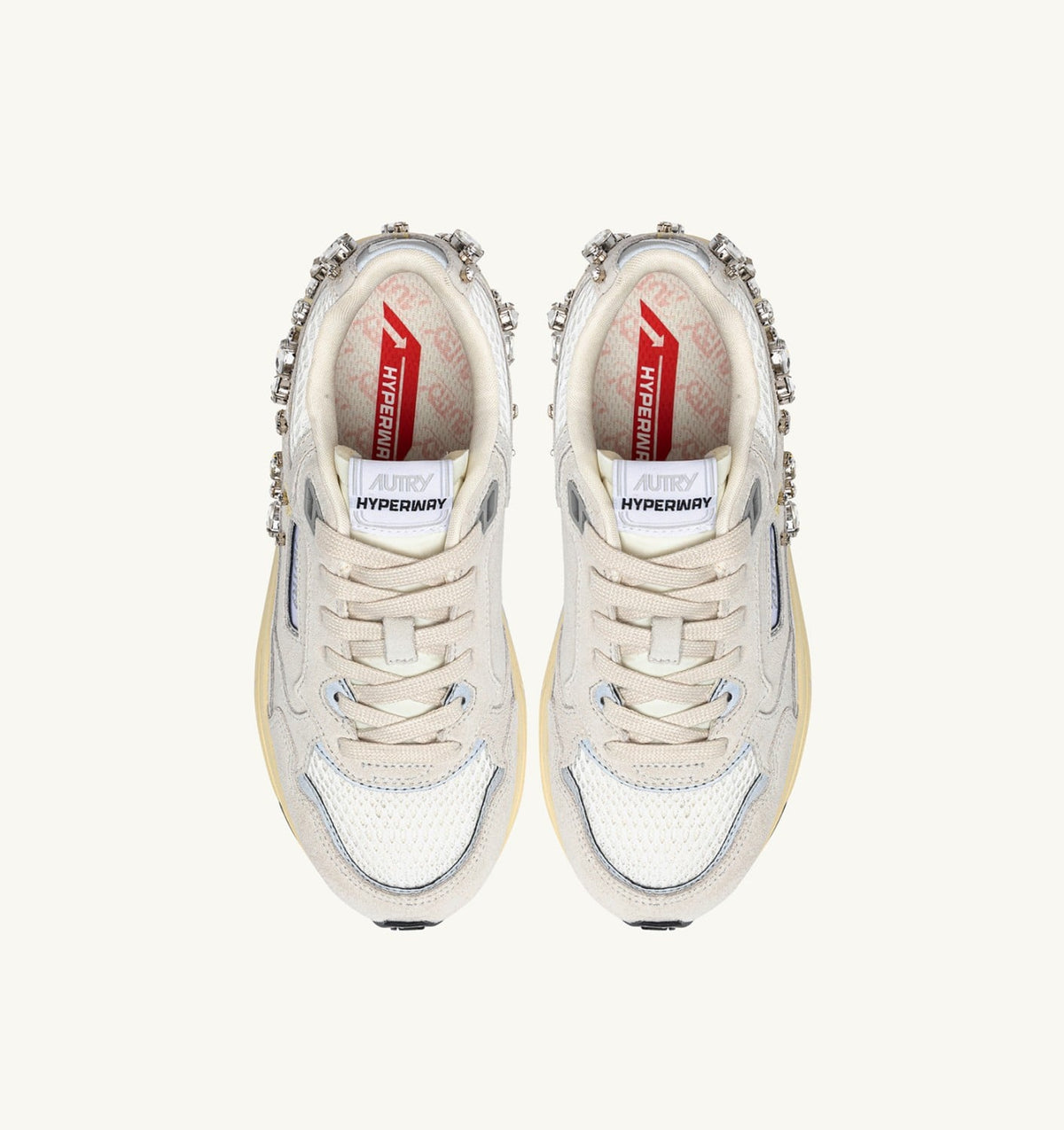 AUTRY Woman HYPERWAY SNEAKERS IN WHITE WITH DETAILS MESH AND SUEDE
