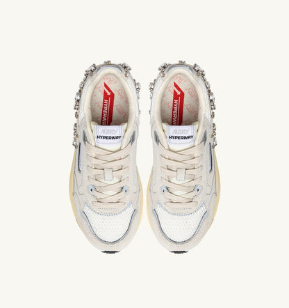 AUTRY Woman HYPERWAY SNEAKERS IN WHITE WITH DETAILS MESH AND SUEDE