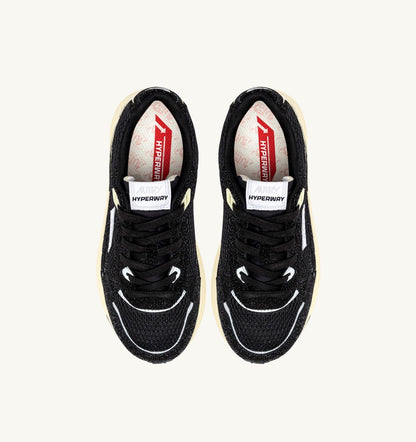 AUTRY Woman HYPERWAY SNEAKERS IN GLITTER BLACK MESH AND LEATHER