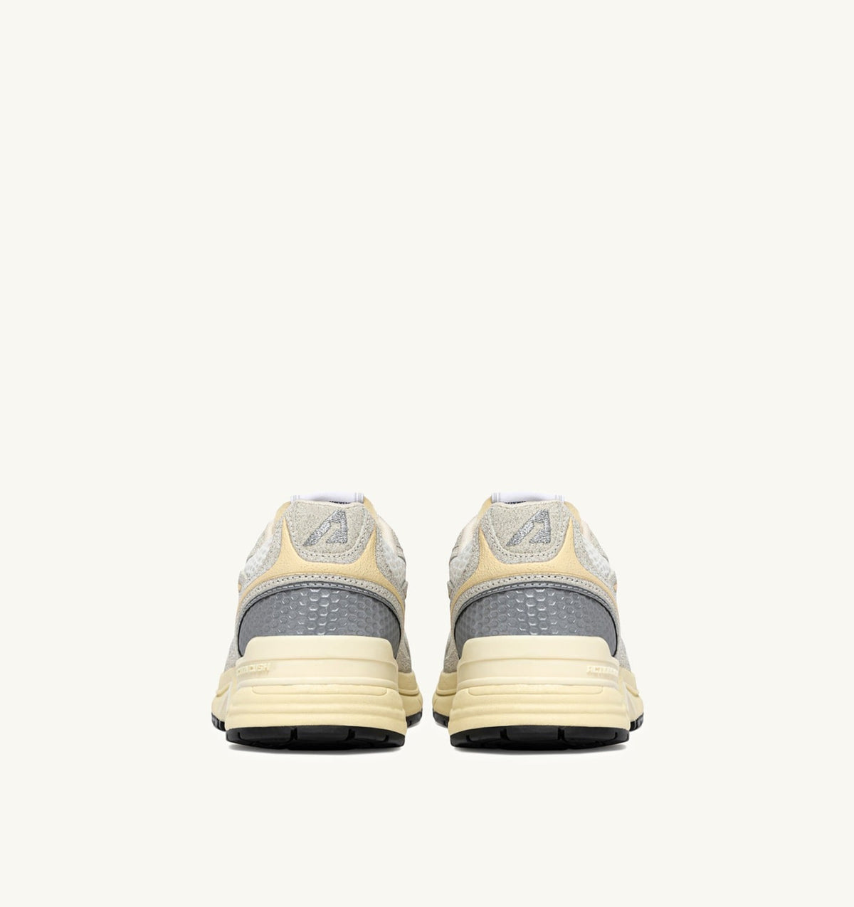 AUTRY Woman HYPERWAY SNEAKERS IN WHITE MESH AND GLITTER GRAY LEATHER