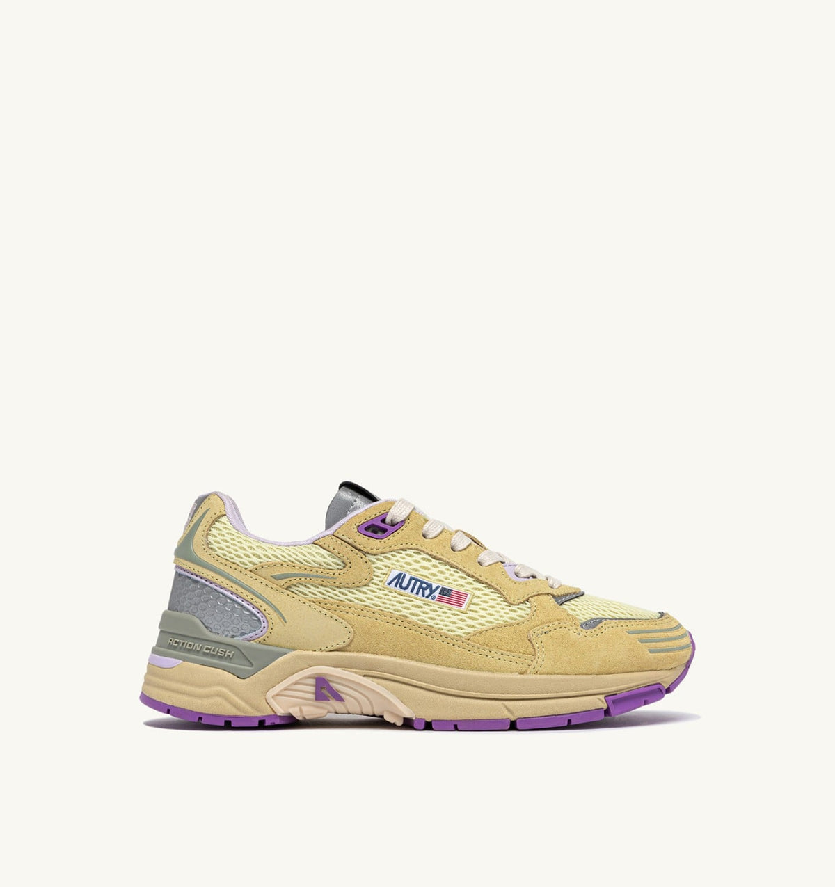 AUTRY Woman HYPERWAY SNEAKERS IN STRAW AND ORCHID HUST MESH AND SUEDE