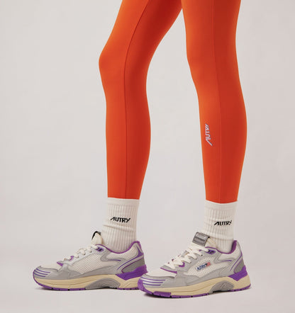 AUTRY Woman HYPERWAY SNEAKERS IN WHITE SILVER AND DEWBERRY SYNTHETIC LEATHER AND MESH
