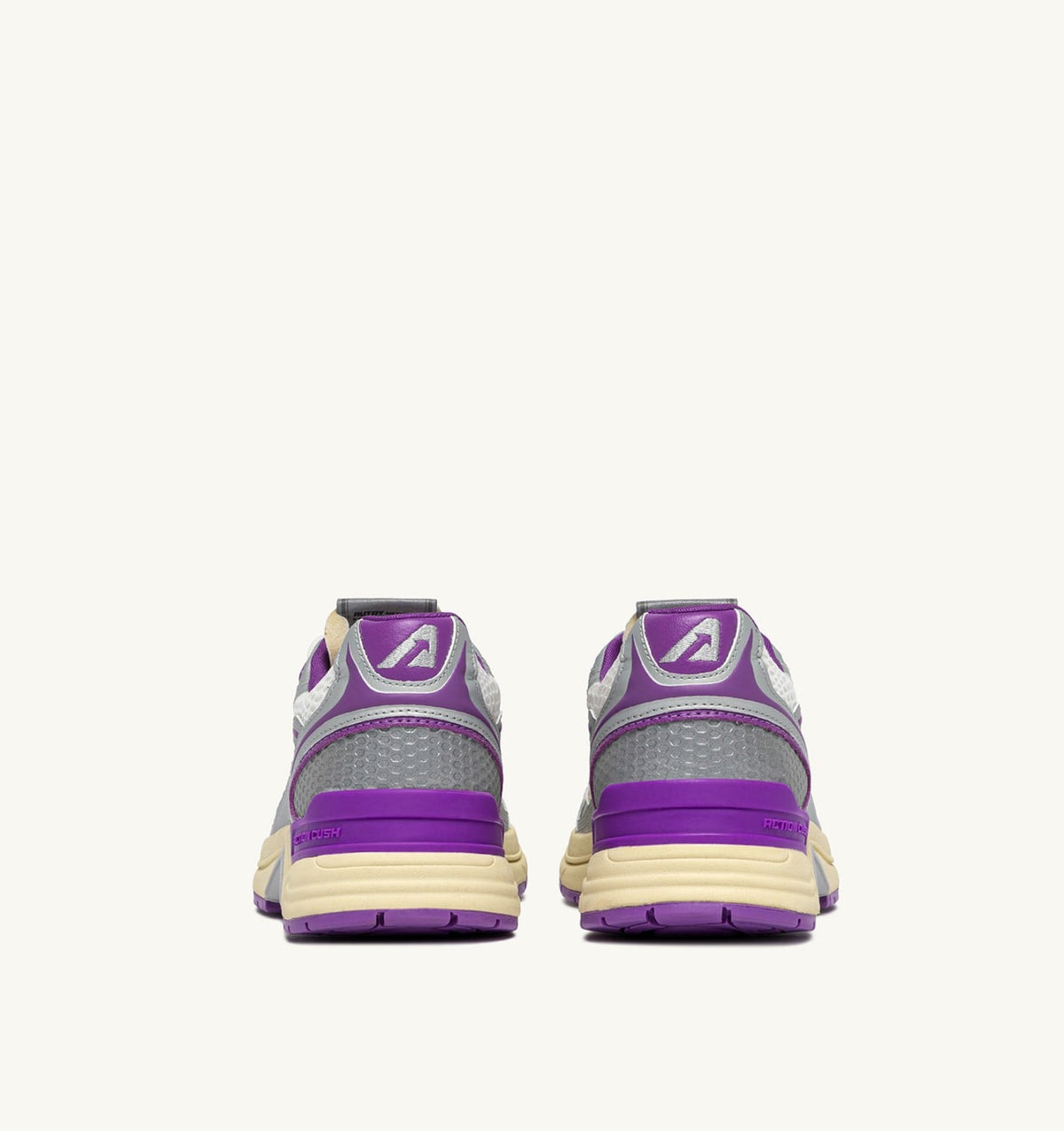 AUTRY Woman HYPERWAY SNEAKERS IN WHITE SILVER AND DEWBERRY SYNTHETIC LEATHER AND MESH
