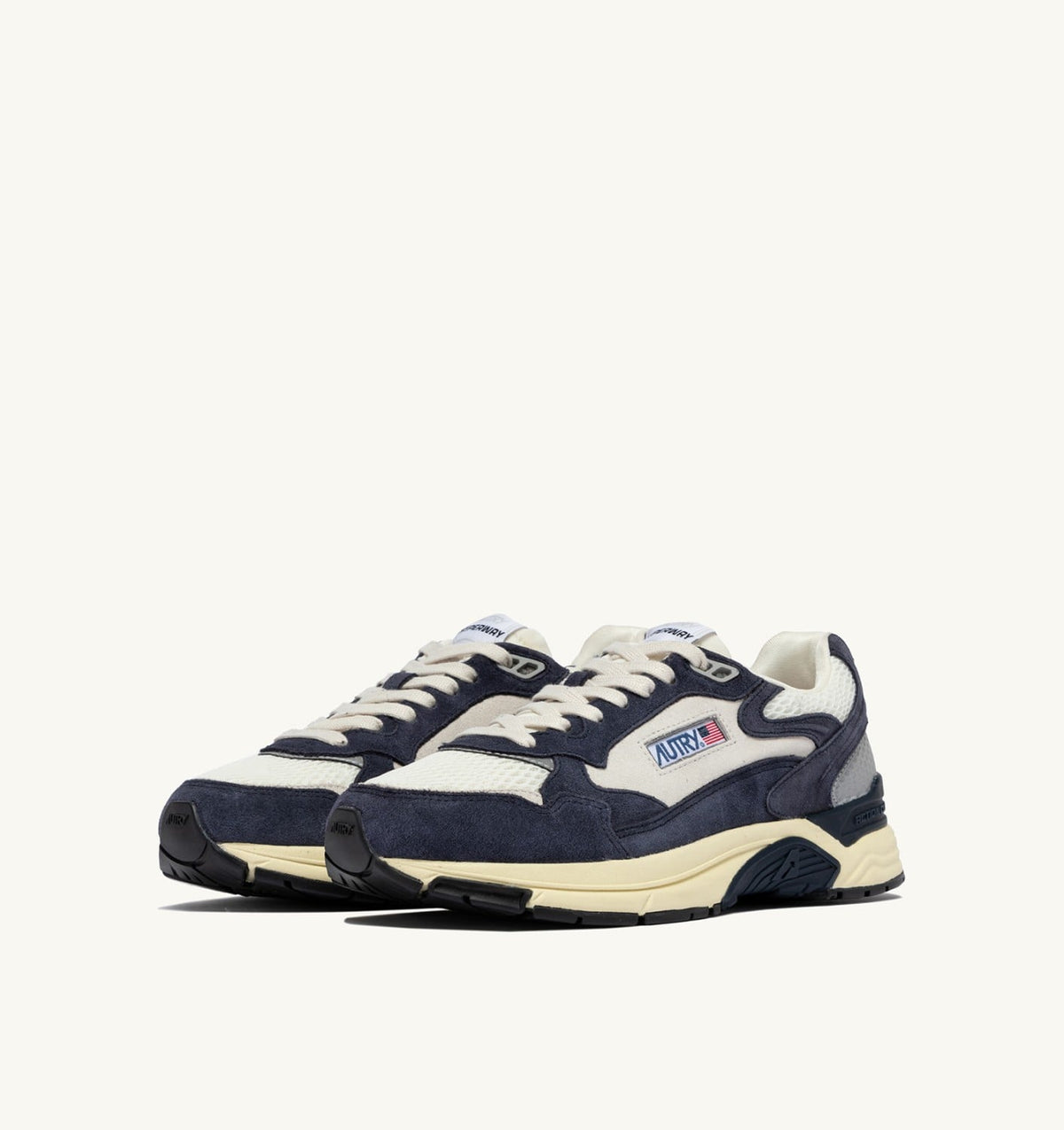 AUTRY Woman HYPERWAY SNEAKERS IN SPACE BLUE COLOR AND SILVER-TONE SUEDE AND MESH