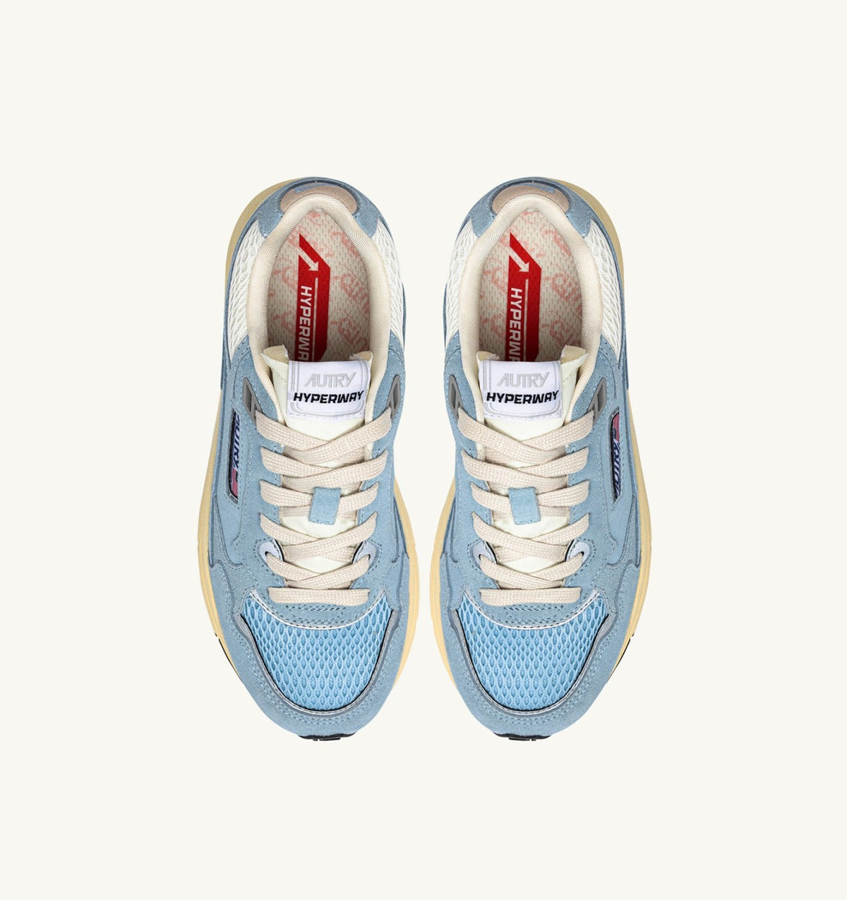 AUTRY Woman HYPERWAY SNEAKERS IN PORTOFINO AND MARSHMALLOW MESH AND SUEDE