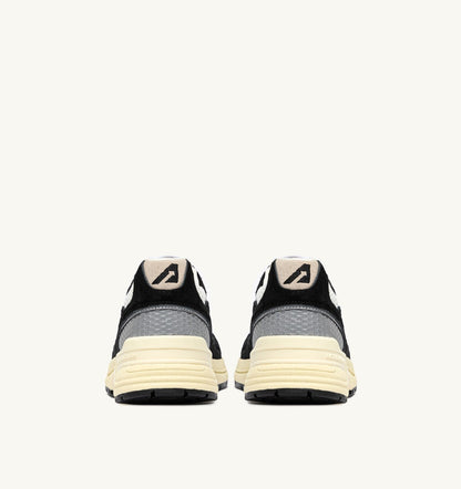 AUTRY Woman HYPERWAY SNEAKERS IN BLACK AND SILVER-TONE SUEDE AND MESH