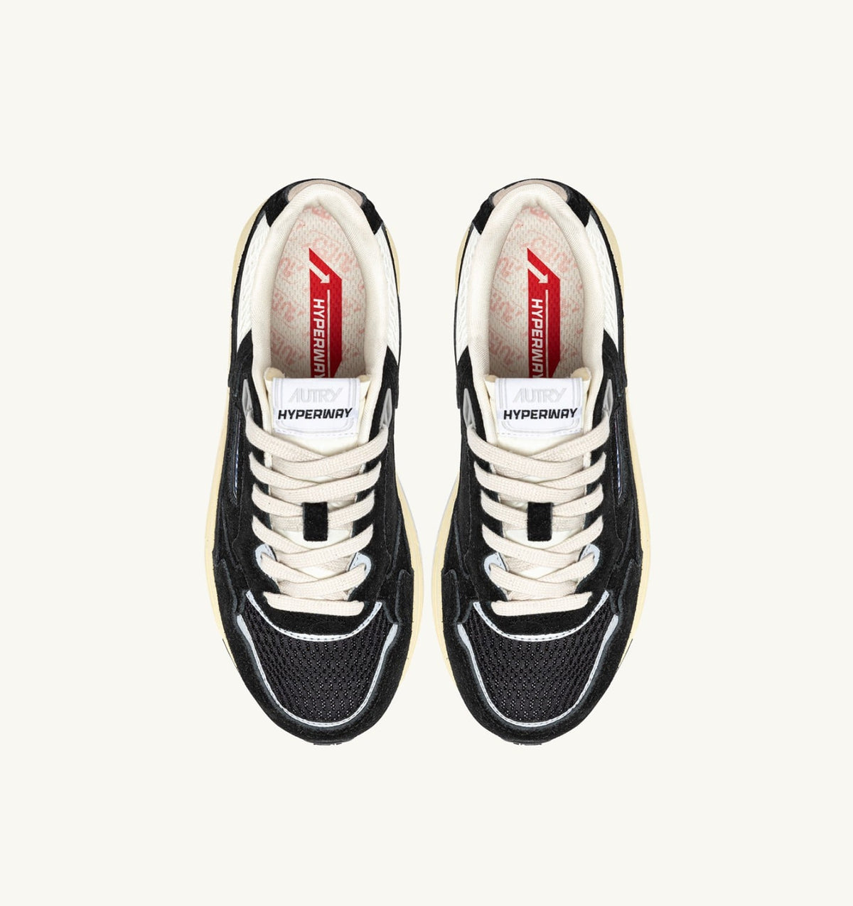 AUTRY Woman HYPERWAY SNEAKERS IN BLACK AND SILVER-TONE SUEDE AND MESH