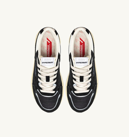 AUTRY Woman HYPERWAY SNEAKERS IN BLACK AND SILVER-TONE SUEDE AND MESH