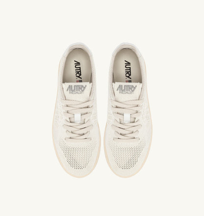 AUTRY Woman MEDALIST EASEKNIT LOW SNEAKERS IN IVORY WHITE KNIT