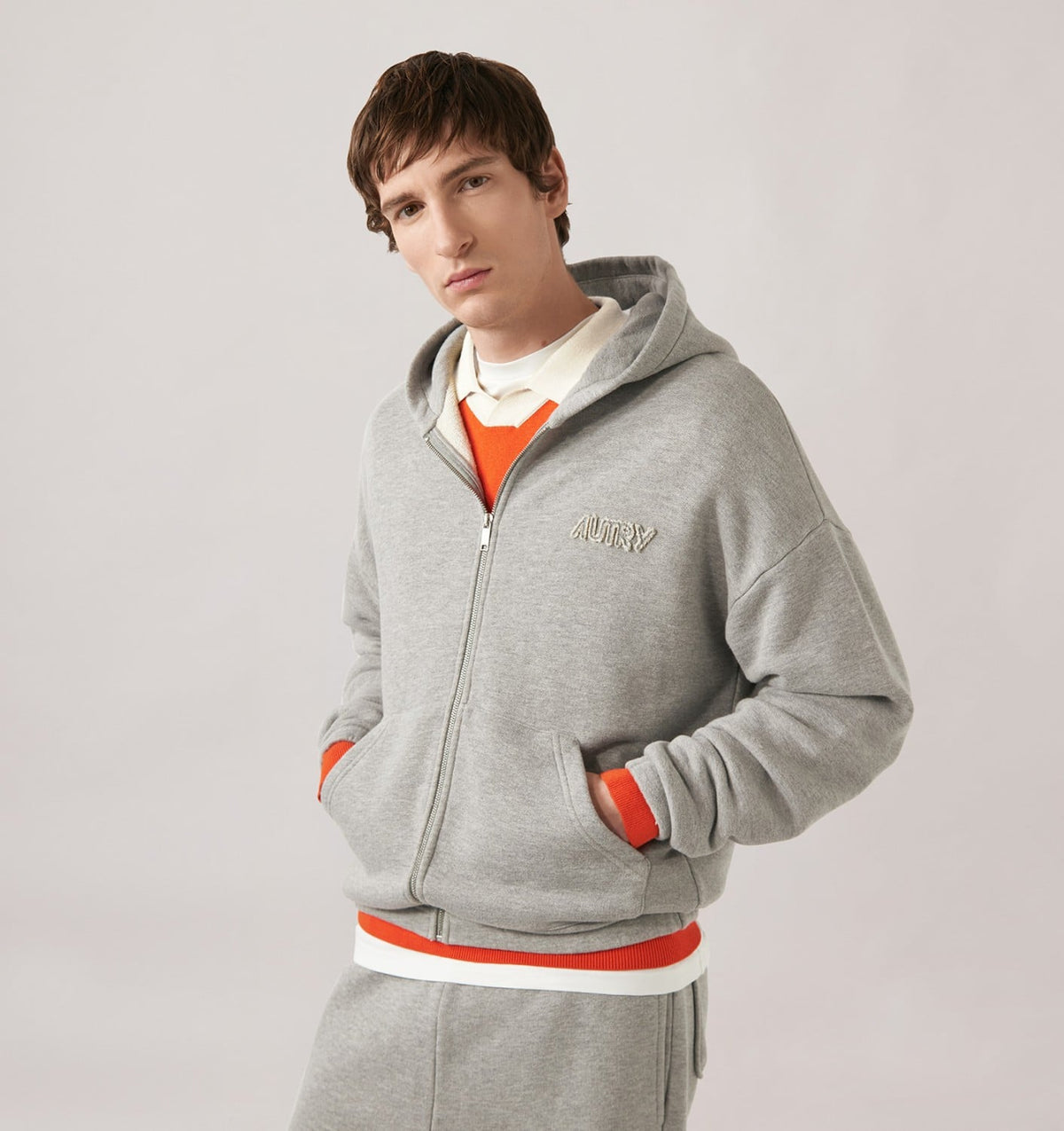 AUTRY Woman|Man TONAL LOGO FULL ZIP HOODIE UNISEX