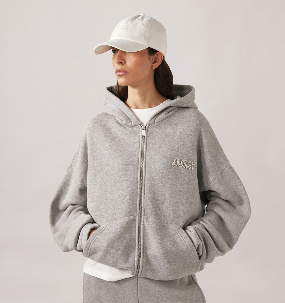 AUTRY Woman|Man TONAL LOGO FULL ZIP HOODIE UNISEX