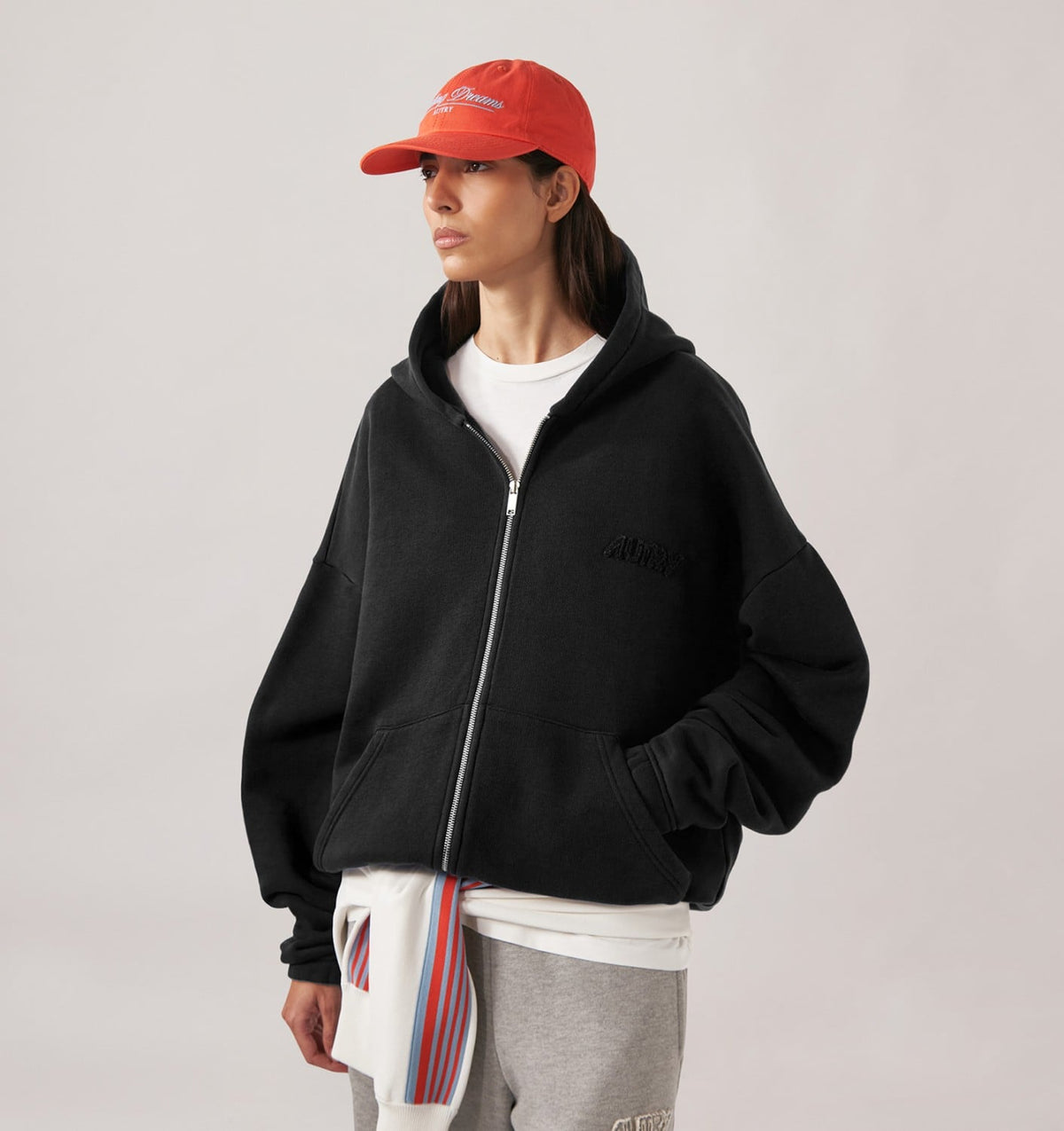 AUTRY Woman|Man TONAL LOGO FULL ZIP HOODIE UNISEX