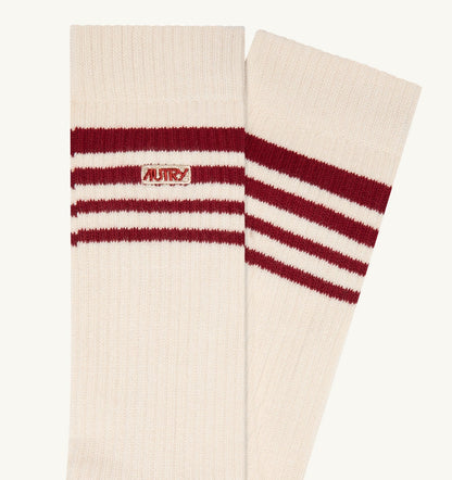 AUTRY Woman|Man JACQUARD SOCKS WITH LOGO AND STRIPES UNISEX