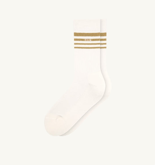 AUTRY Woman|Man LUREX JACQUARD SOCKS WITH LOGO AND STRIPES UNISEX