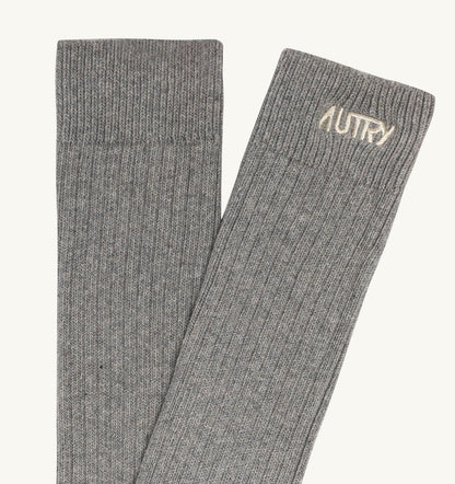 AUTRY Woman|Man RIBBED SOCKS WITH EMBROIDERED LOGO UNISEX