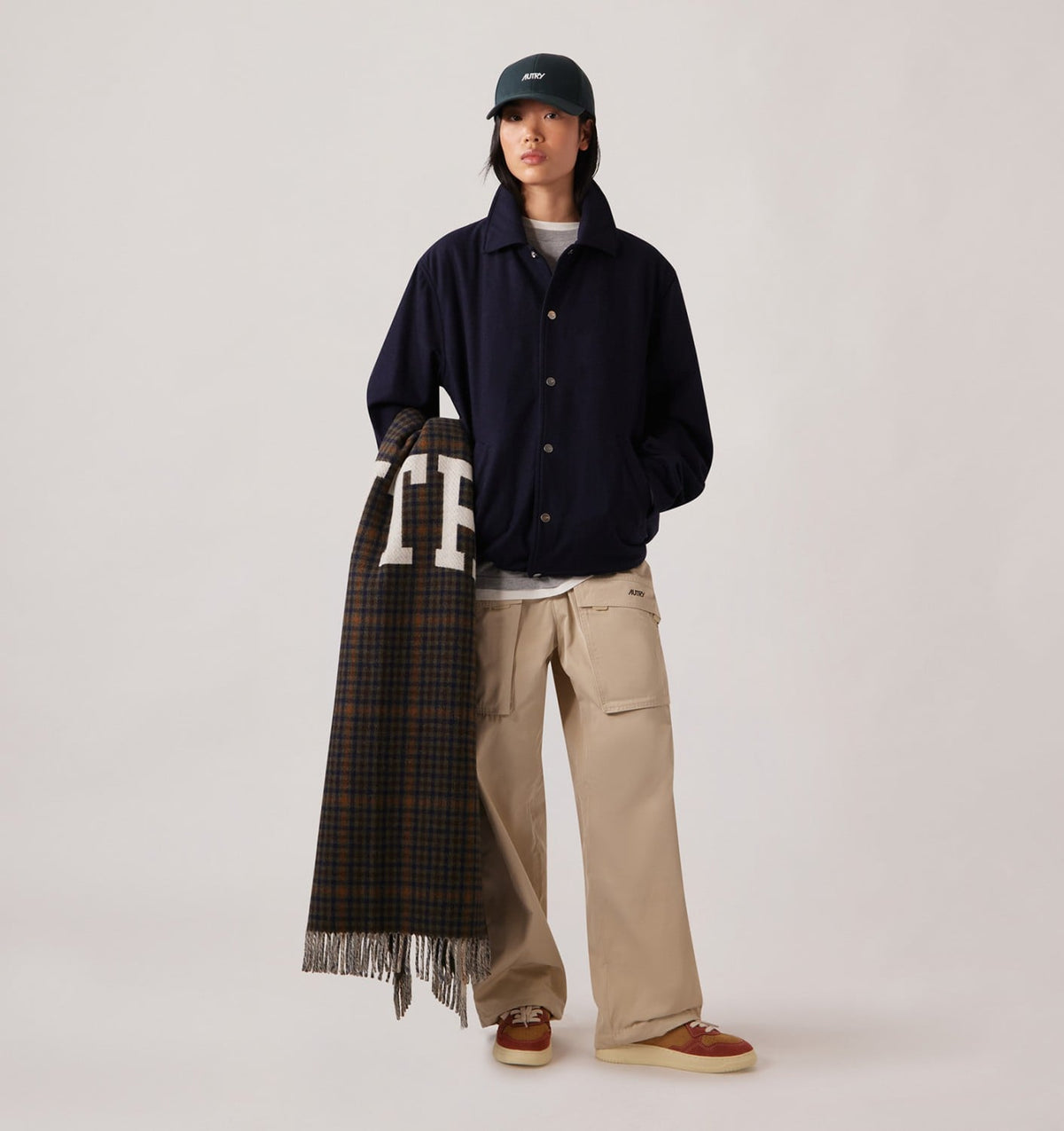 AUTRY Woman|Man CHECKED BLANKET WITH MAXI LOGO UNISEX
