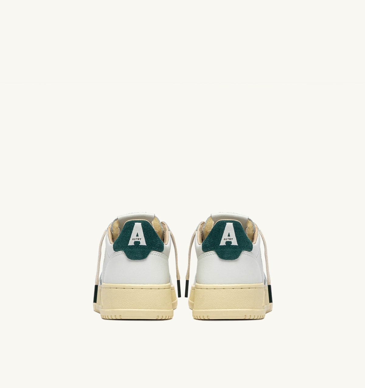 AUTRY Man MEDALIST LOW SNEAKERS IN WHITE LEATHER AND DARK SEA SUEDE