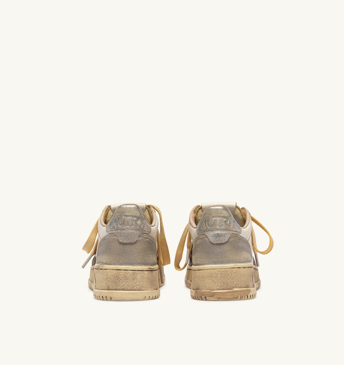 AUTRY Man MEDALIST LOW SUPER VINTAGE SNEAKERS IN CHOCOLATE AND SILVER LEATHER