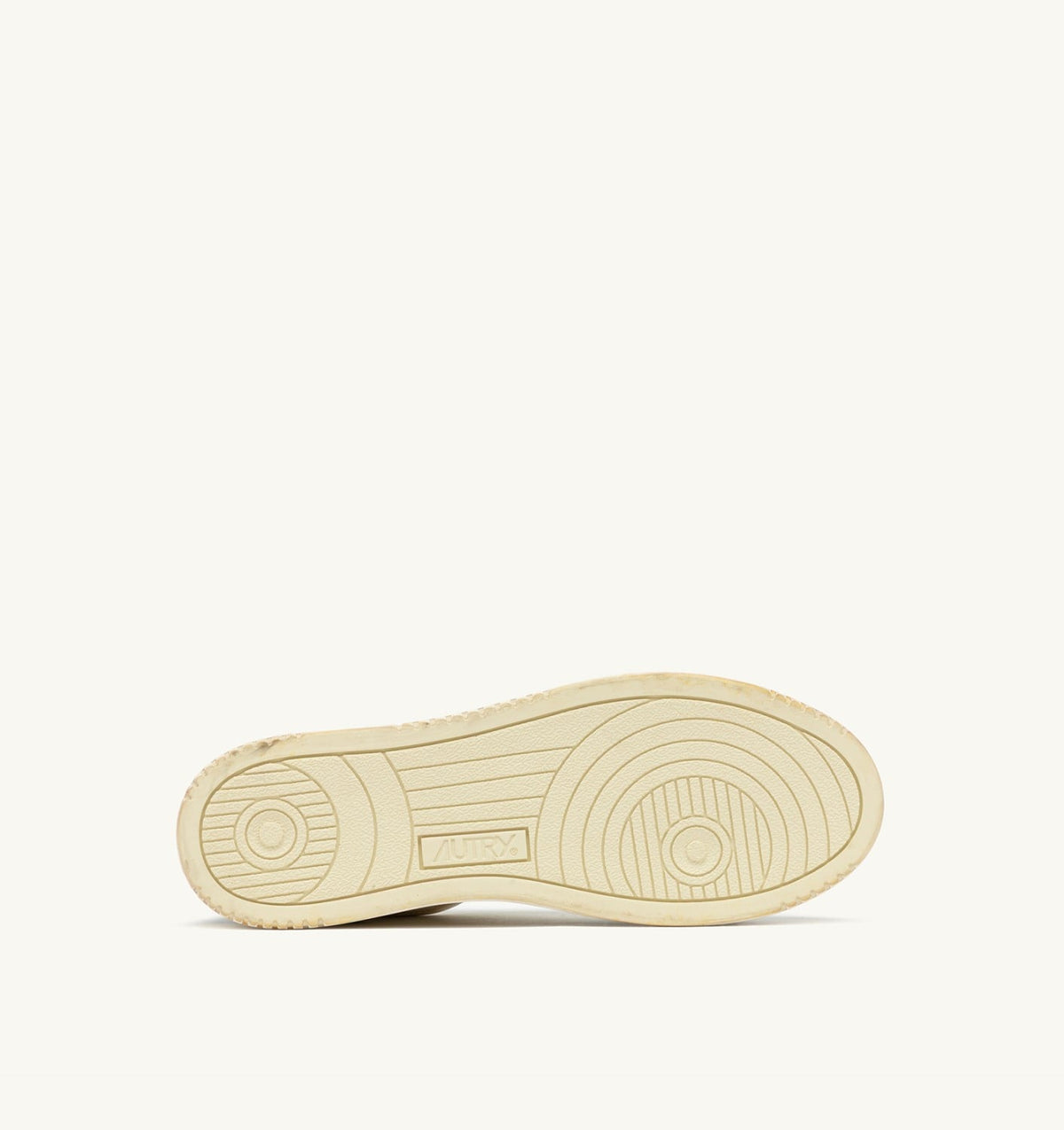 AUTRY Man MEDALIST LOW SUPER VINTAGE SNEAKERS IN LIMESTONE WHITE AND BLUE LEATHER