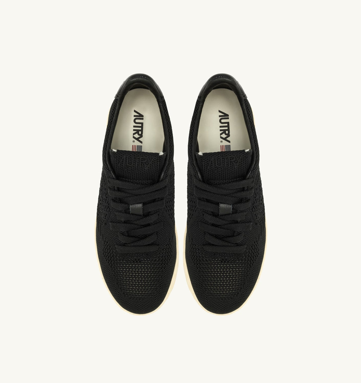 AUTRY Man EASEKNIT MEDALIST LOW SNEAKERS IN BLACK COLOR KNIT