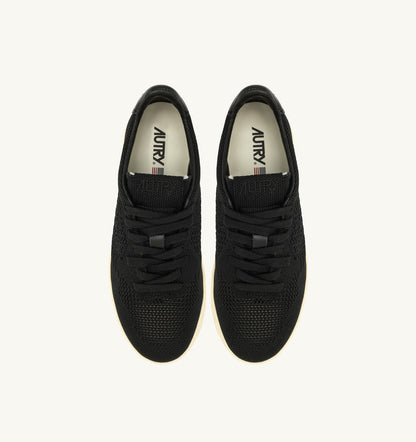 AUTRY Man EASEKNIT MEDALIST LOW SNEAKERS IN BLACK COLOR KNIT
