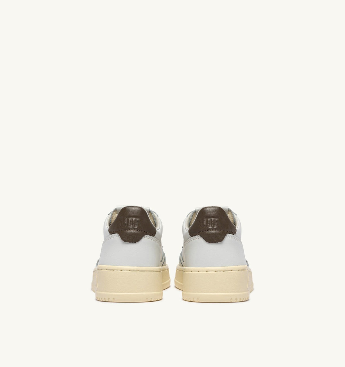 AUTRY Man MEDALIST LOW SNEAKERS IN WHITE AND CHOCOLATE LEATHER