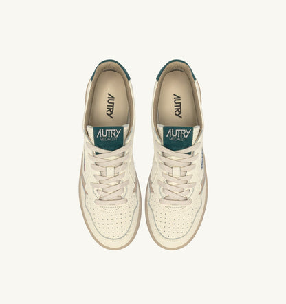 AUTRY Man MEDALIST LOW SNEAKERS IN FEATHER GRAY AND DARK SEA LEATHER