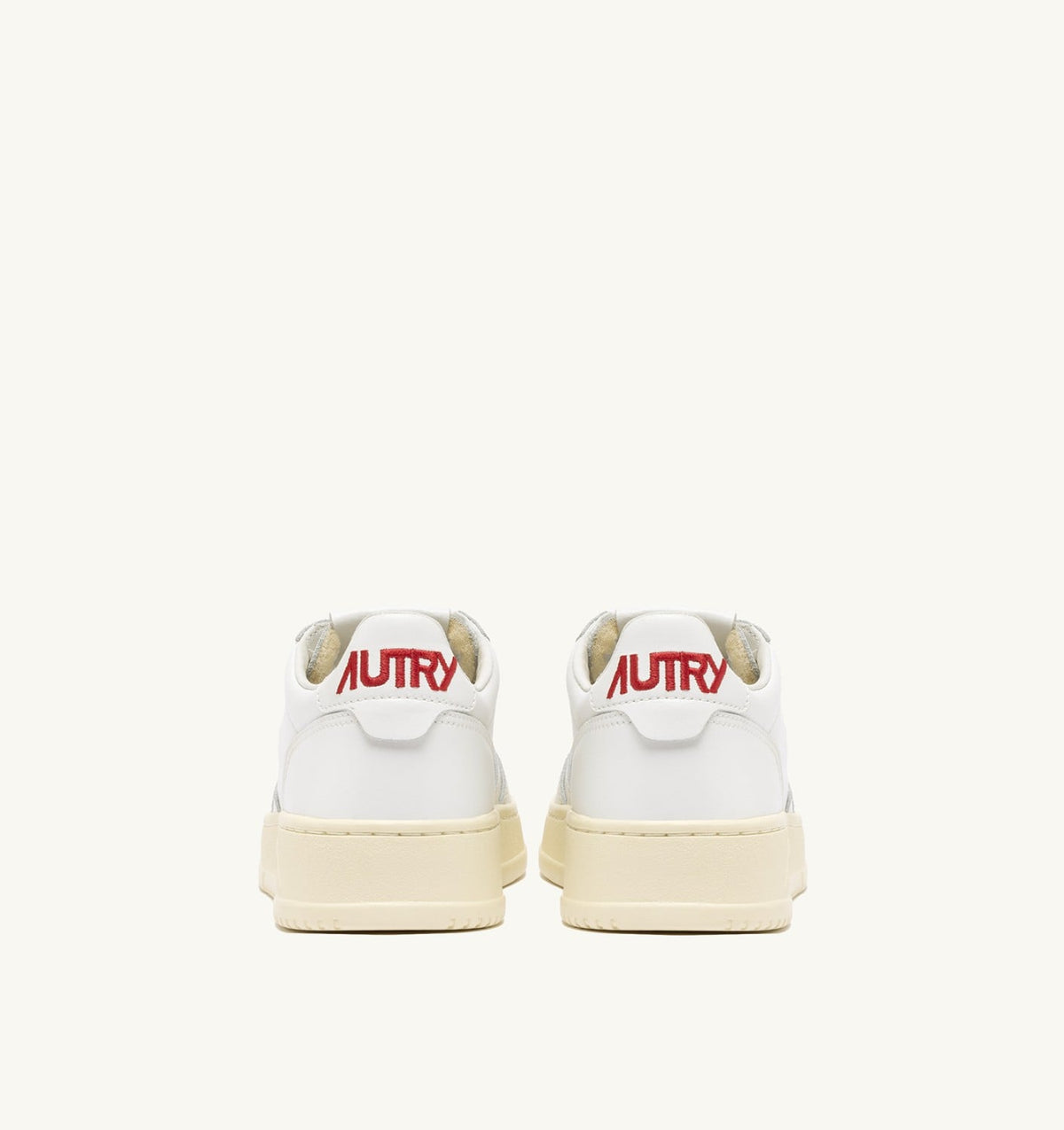 AUTRY Man SNEAKERS MEDALIST 'LOVE' IN WHITE AND RED LEATHER