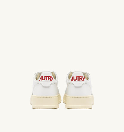 AUTRY Man SNEAKERS MEDALIST 'LOVE' IN WHITE AND RED LEATHER