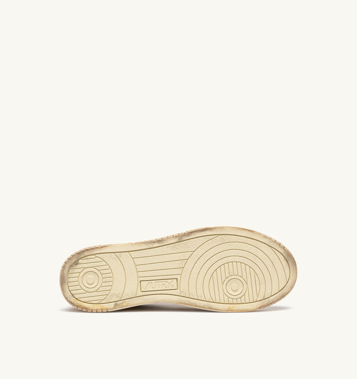 AUTRY Man MEDALIST LOW SUPER VINTAGE SNEAKERS IN WHITE AND YELLOW LEATHER