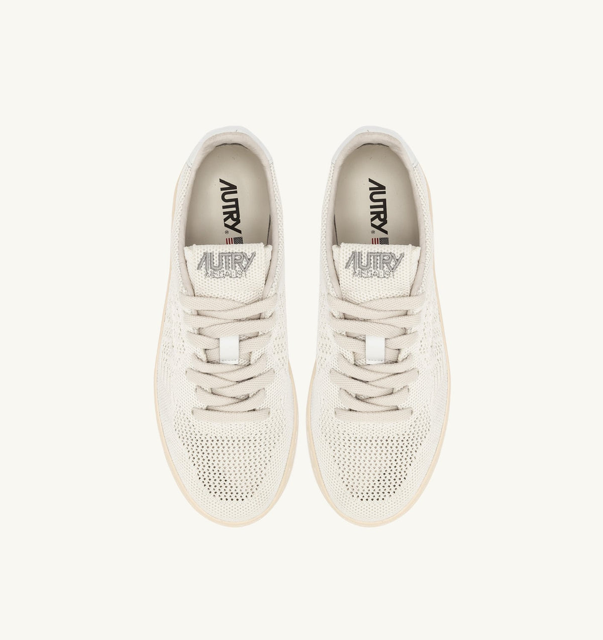 AUTRY Man MEDALIST EASEKNIT LOW SNEAKERS IN KNIT COLOR IVORY