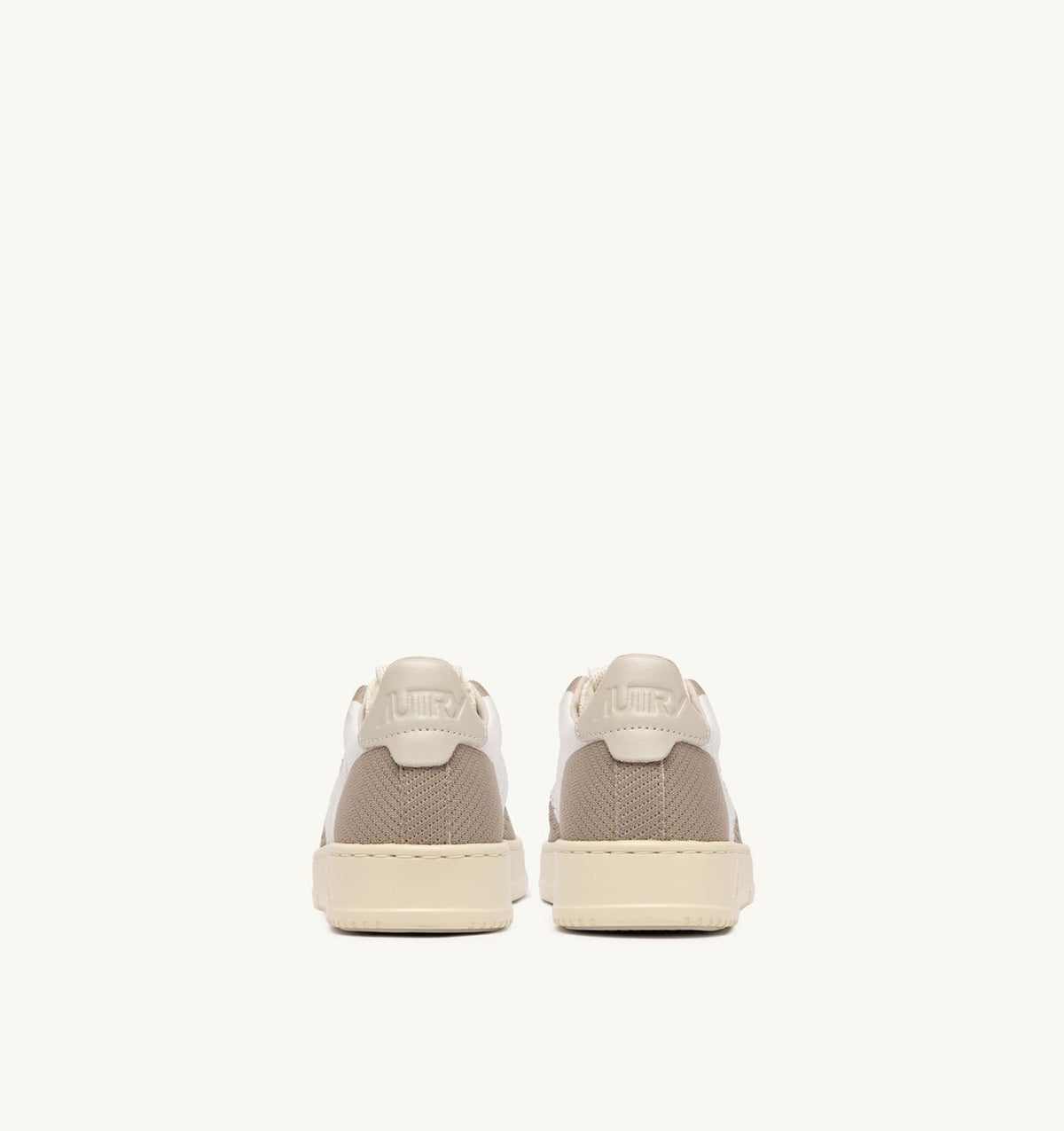 AUTRY Man MEDALIST EASEKNIT LOW SNEAKERS IN IVORY WHITE AND PELICAN KNIT