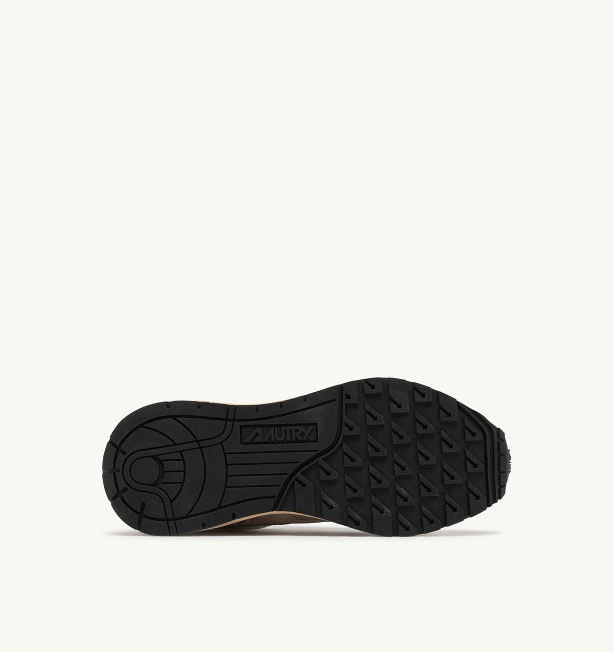 AUTRY Man REELWIND SUPER VINTAGE SNEAKERS IN WOODSMOKE AND WHITE SUEDE AND NYLON