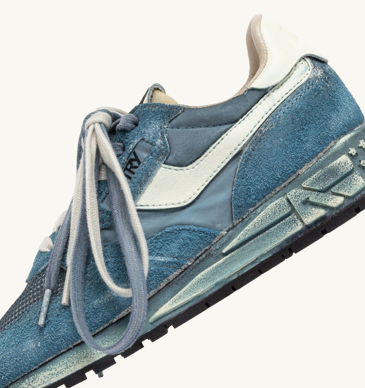 AUTRY Man REELWIND SUPER VINTAGE SNEAKERS IN MALLARD BLUE AND WHITE SUEDE AND NYLON