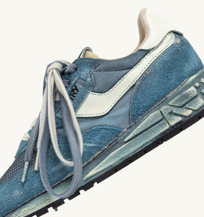 AUTRY Man REELWIND SUPER VINTAGE SNEAKERS IN MALLARD BLUE AND WHITE SUEDE AND NYLON