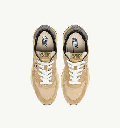 AUTRY Man REELWIND LOW SNEAKERS IN FOAM SUGAR AND COVERT GREEN NYLON AND SUEDE