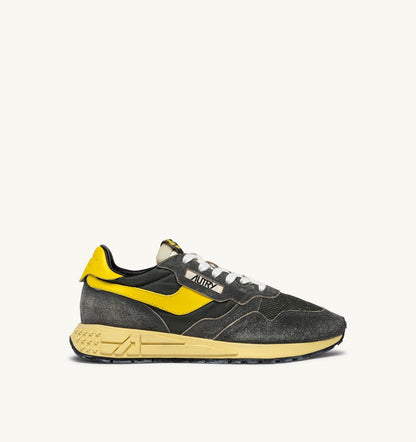 AUTRY Man REELWIND LOW SNEAKERS IN DEEP GREEN SUGAR AND QUINCE NYLON AND SUEDE