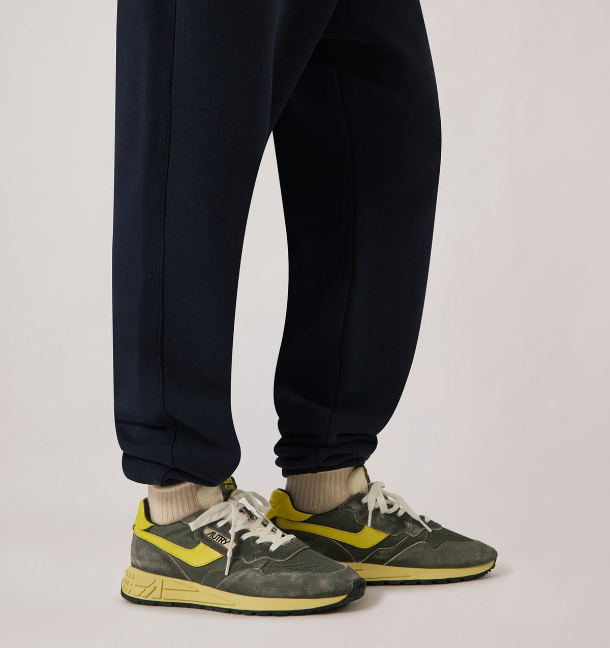 AUTRY Man REELWIND LOW SNEAKERS IN DEEP GREEN SUGAR AND QUINCE NYLON AND SUEDE