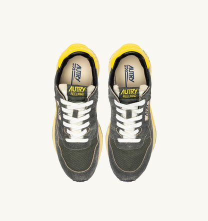 AUTRY Man REELWIND LOW SNEAKERS IN DEEP GREEN SUGAR AND QUINCE NYLON AND SUEDE