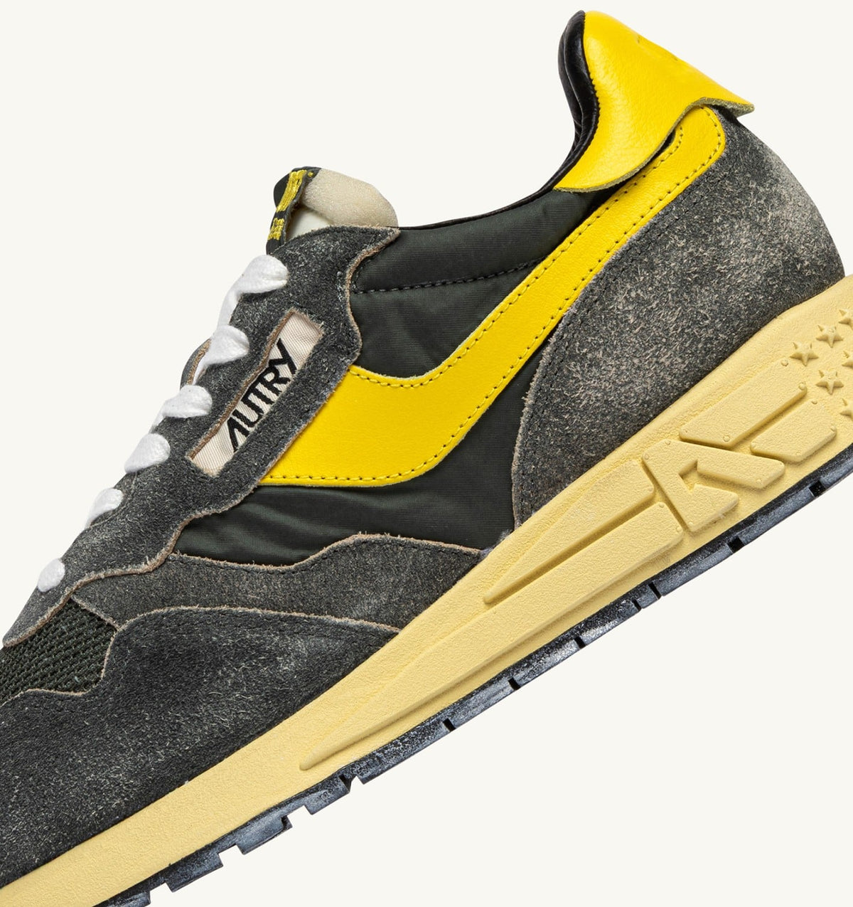 AUTRY Man REELWIND LOW SNEAKERS IN DEEP GREEN SUGAR AND QUINCE NYLON AND SUEDE