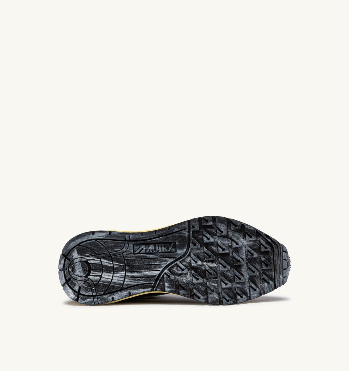 AUTRY Man REELWIND LOW SNEAKERS IN BLACK SUGAR AND MARSHMALLOW NYLON AND SUEDE