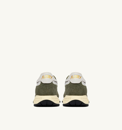 AUTRY Man REELWIND LOW SNEAKERS IN WHITE AND SAGE NYLON AND SUEDE
