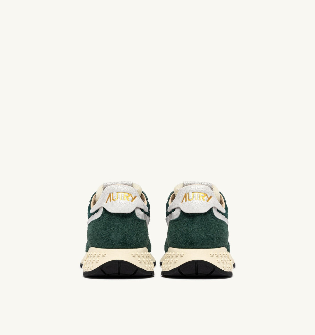 AUTRY Man REELWIND LOW SNEAKERS IN WHITE AND BOTANICAL GARDEN NYLON AND SUEDE